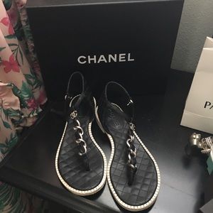 COPY - Chanel black sandals. Size 7.